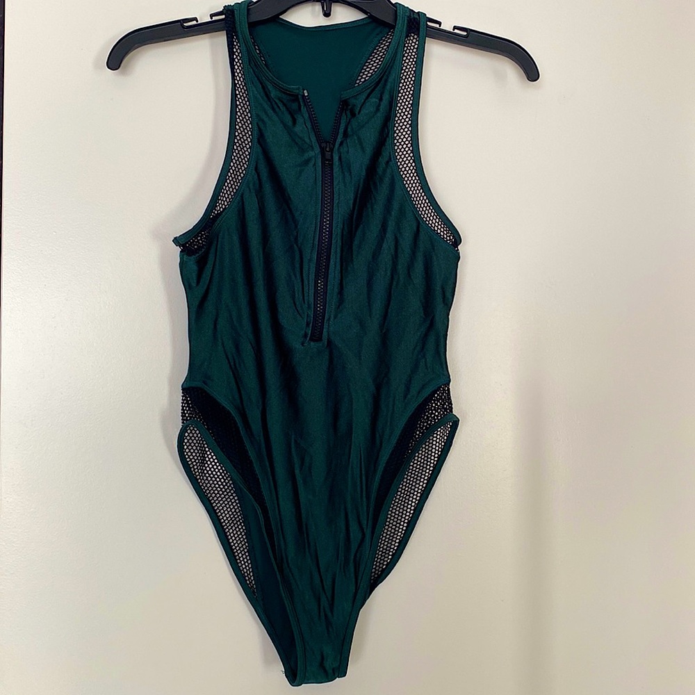Dark Green One Piece Bathing Suit